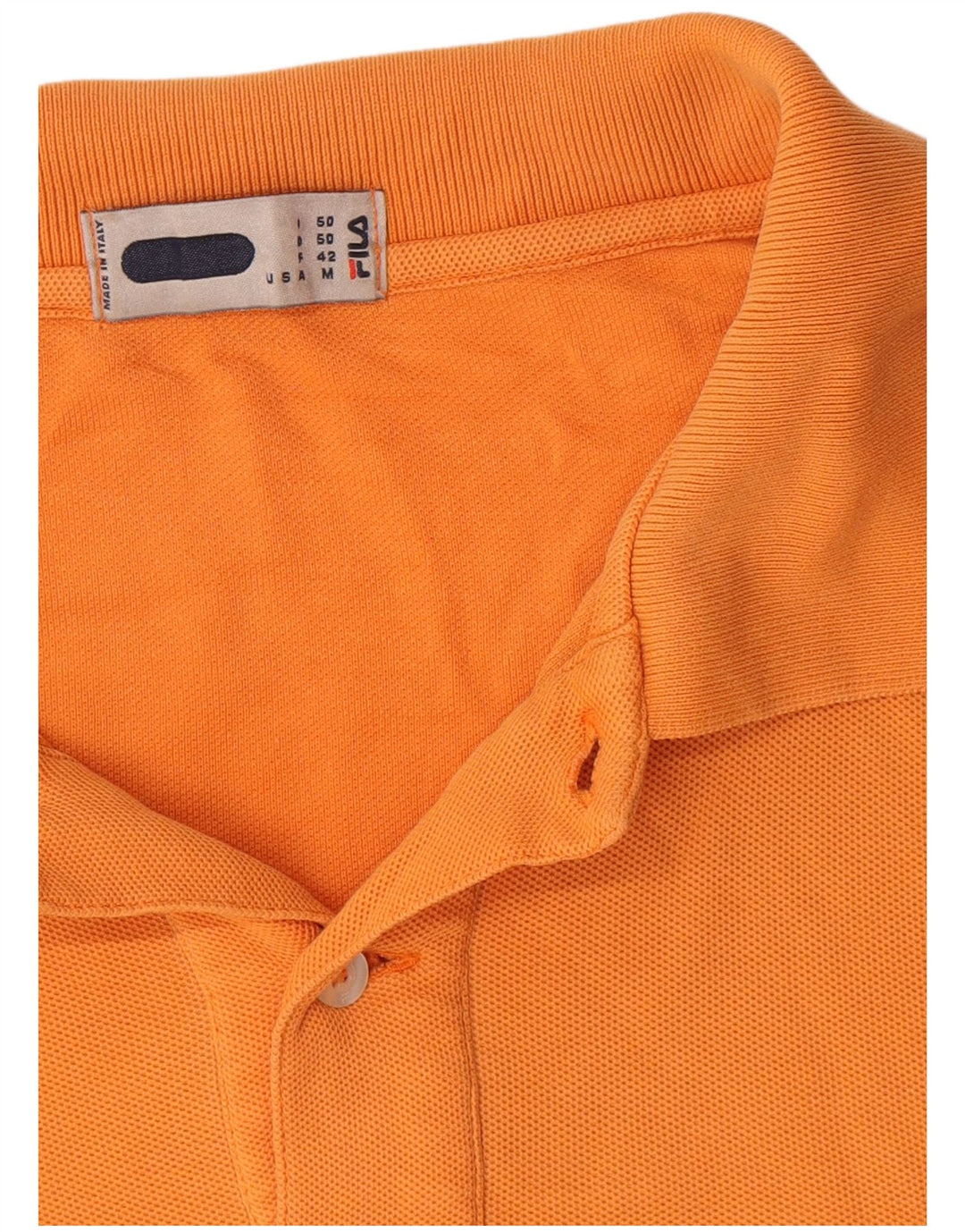 Camisa polo masculina Fila IT 50 algodão laranja médio