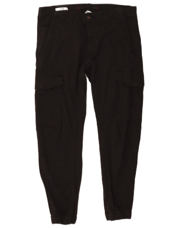 Calça cargo masculina Jack & Jones Tapered Joggers W34 L26 algodão preto