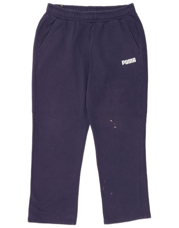 Calça de treino masculina Puma grande algodão azul marinho