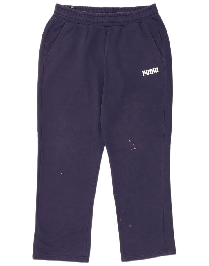 Calça de treino masculina Puma grande algodão azul marinho