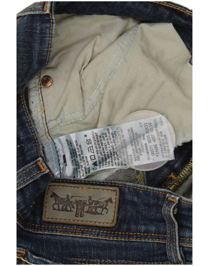 Calça jeans feminina Levi's 571 Slim W30 L32 azul algodão