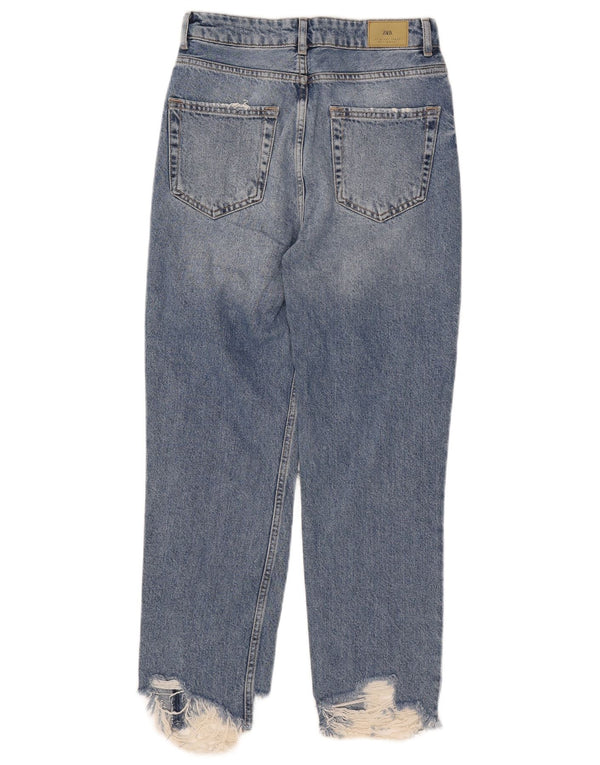 Calça jeans reta feminina Zara EU 36 XS W26 L26 azul