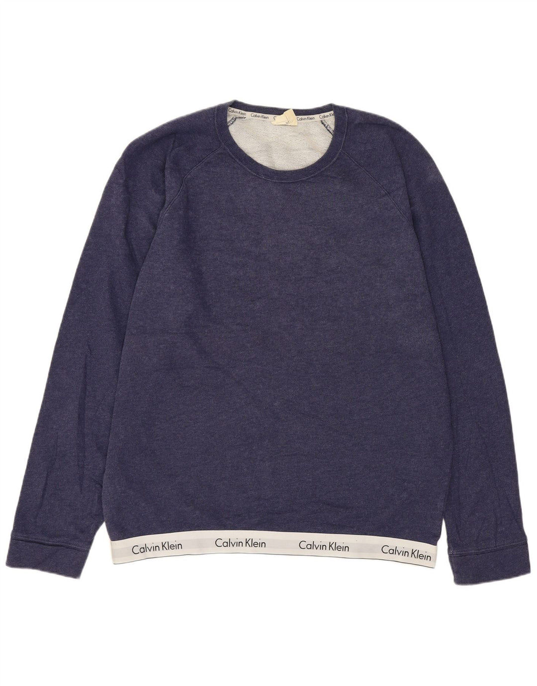 CALVIN KLEIN moletom gráfico masculino jumper médio azul marinho colorblock