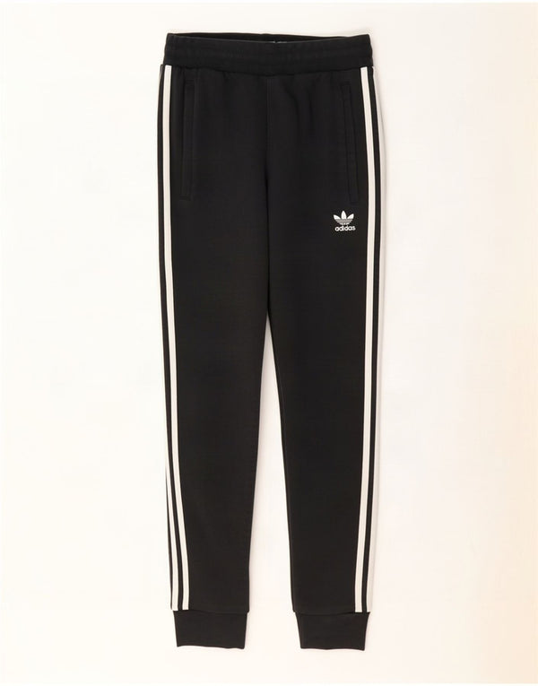 Calças de treino femininas Adidas Joggers UK 4 XS algodão preto