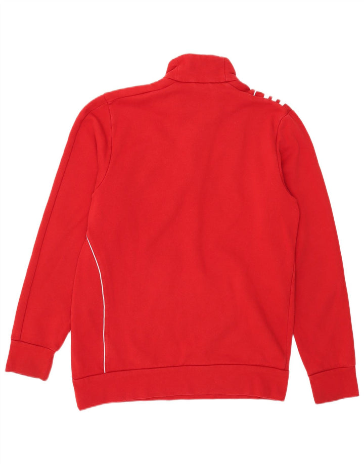 Adidas Mens Zip Neck Moletom Jumper Médio Algodão Vermelho