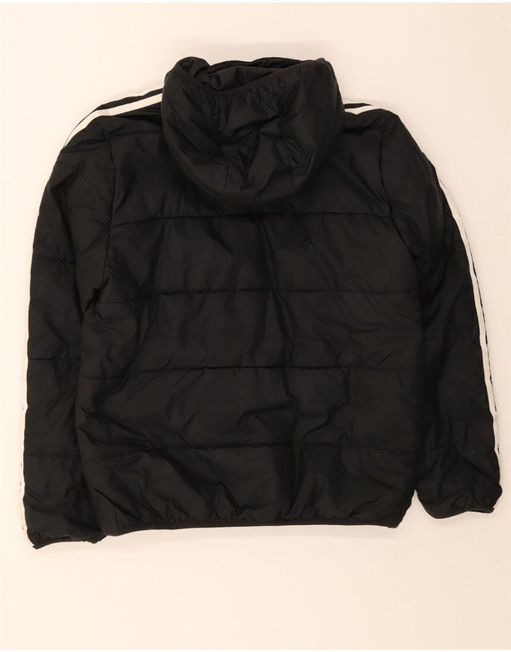 Casaco acolchoado com capuz Adidas Boys 12-13 anos preto poliéster