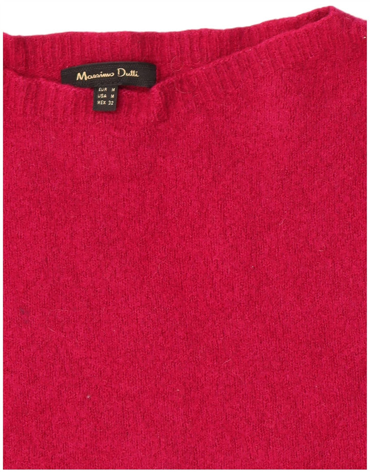 Suéter feminino Massimo Dutti com gola canoa Reino Unido 12 rosa médio