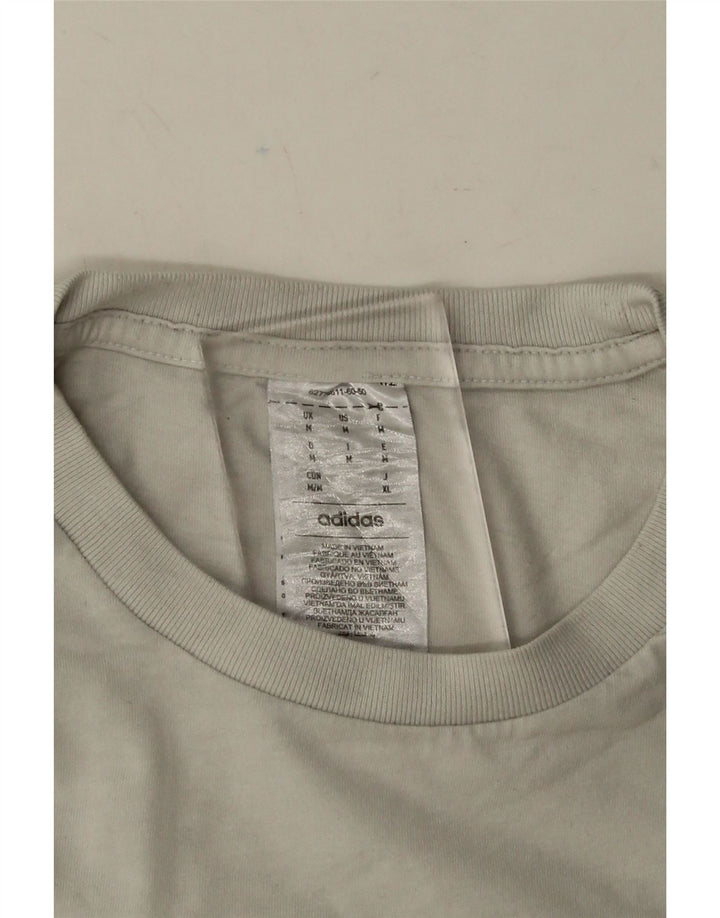 ADIDAS Mens Graphic T-Shirt Top Médio Off White Algodão