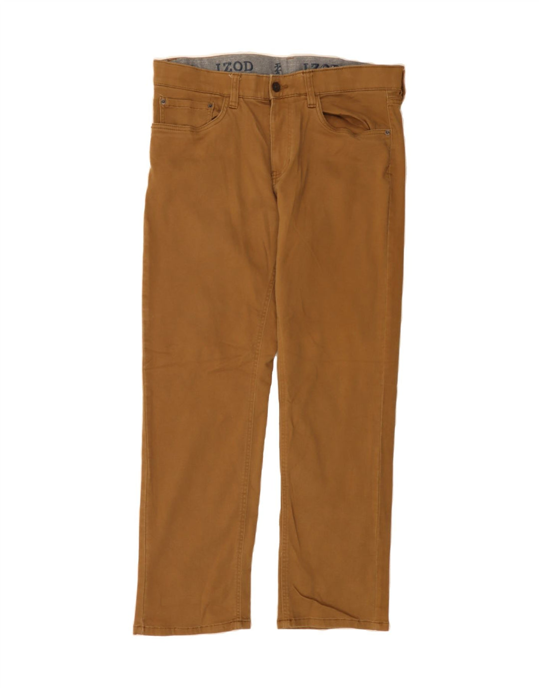 IZOD Mens Straight Casual Trousers W34 L30 Brown Cotton Vintage Izod and Second-Hand Izod from Messina Hembry 