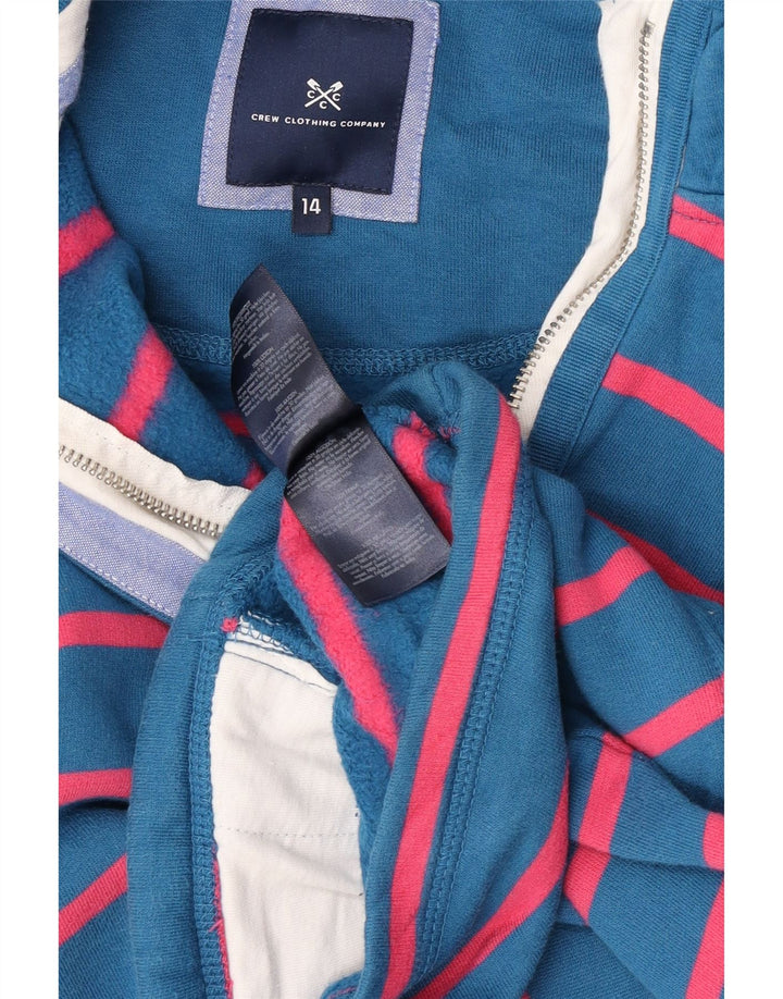 Crew Clothing feminino oversized moletom jumper Reino Unido 14 grande listrado azul