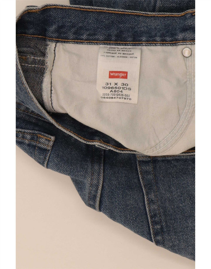 Wrangler Mens Straight Jeans W31 L27 Azul Algodão