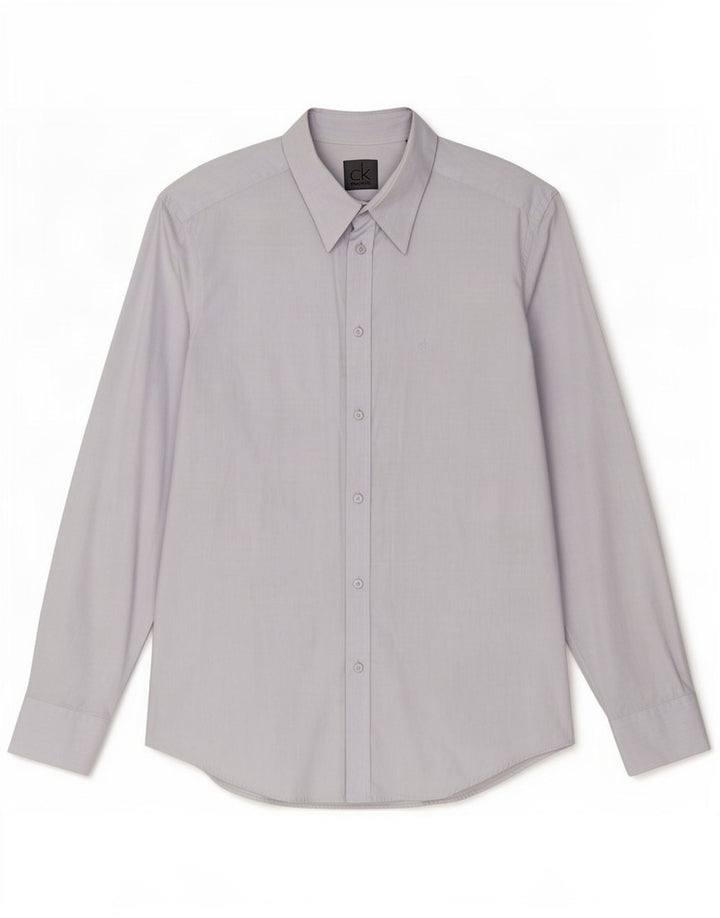 Camisa Calvin Klein Masculina Slim Fit Grande Cinza