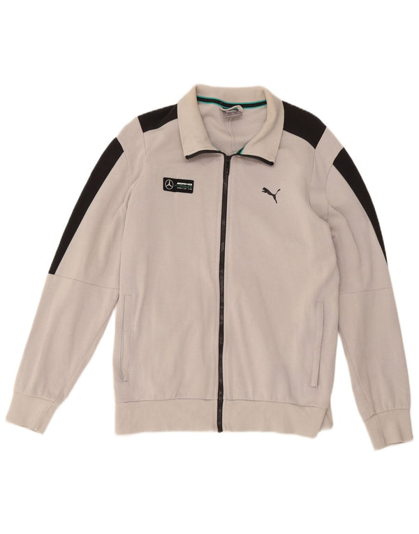 Puma Womens Tracksuit Top Jacket UK 16 Grande Cinza Colorblock Algodão