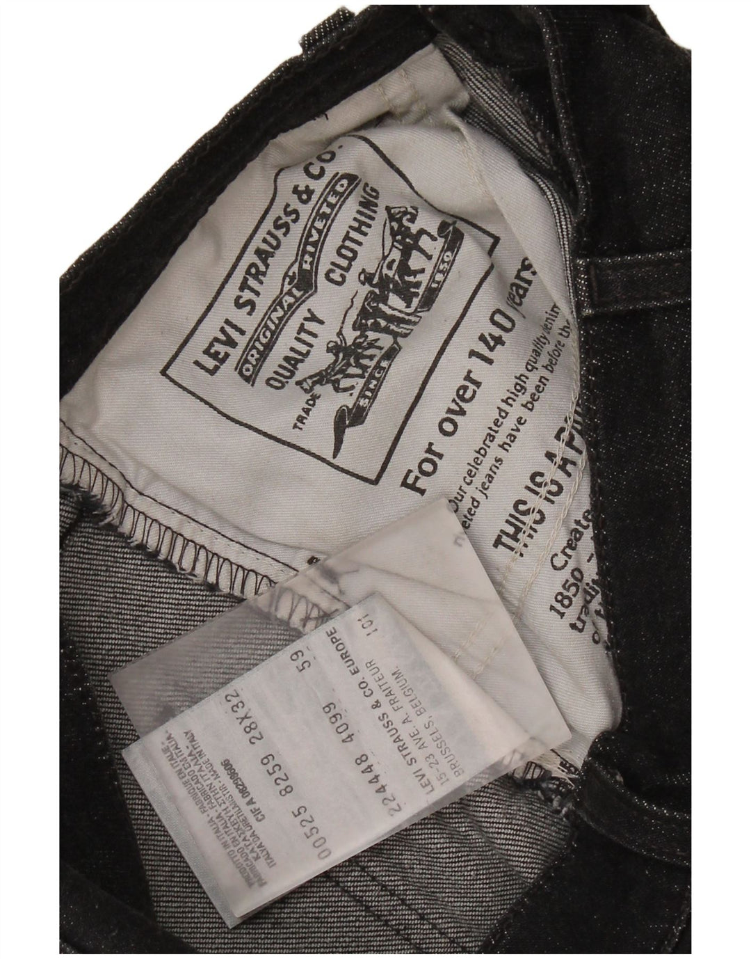 Shorts jeans feminino 525 da LEVI'S W28 médio preto algodão