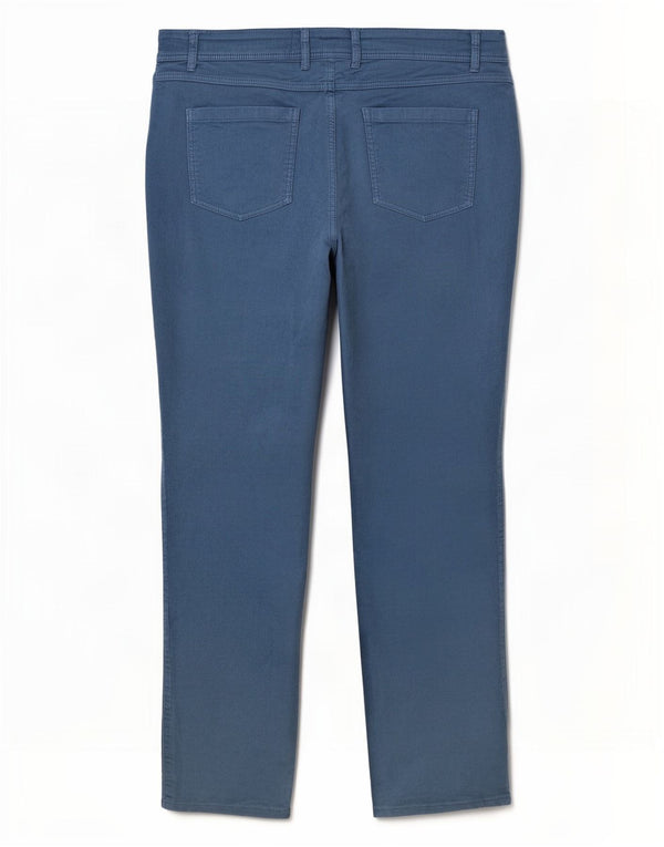 Calça feminina reta de veludo Marks & Spencer Reino Unido 14 grande W34 L28 azul