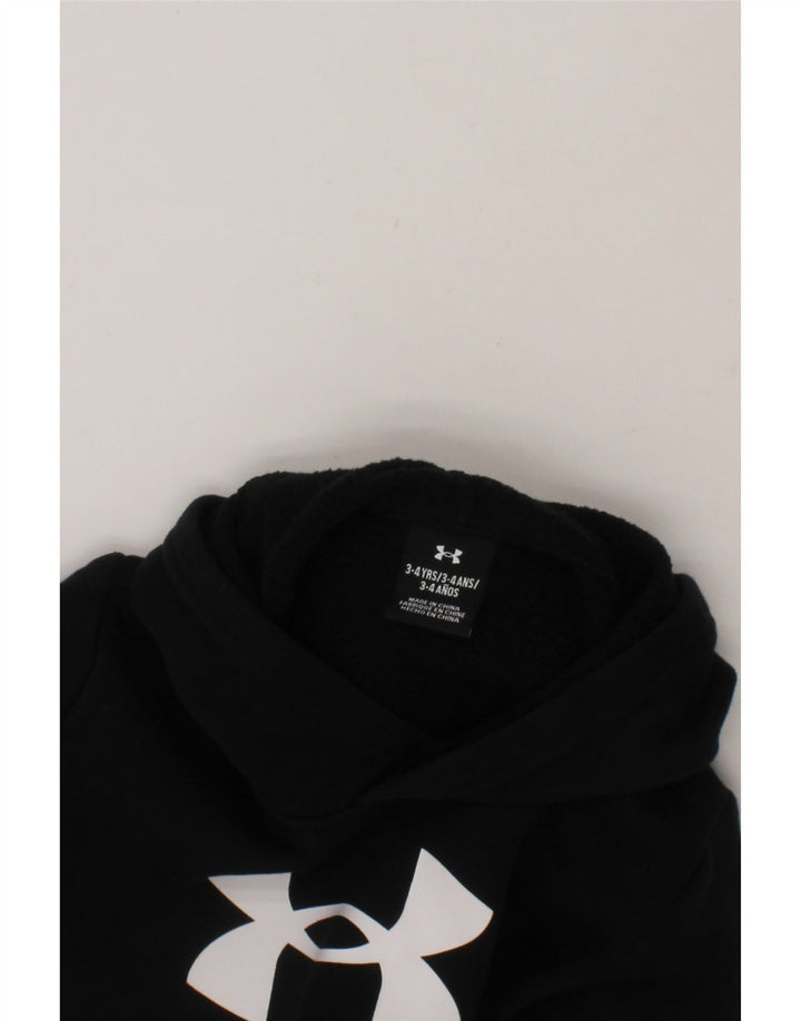 UNDER ARMOUR Boys Graphic Hoodie Jumper 3-4 Years Black Cotton Vintage Under Armour and Second-Hand Under Armour from Messina Hembry 