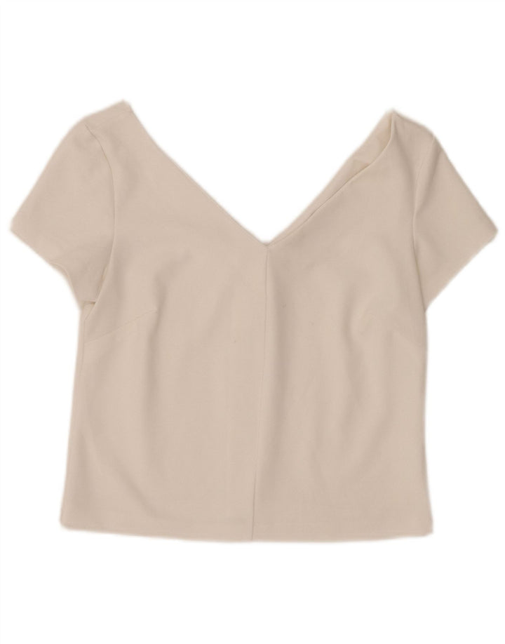 Zara Womens Crop Top UK 12 Médio Branco