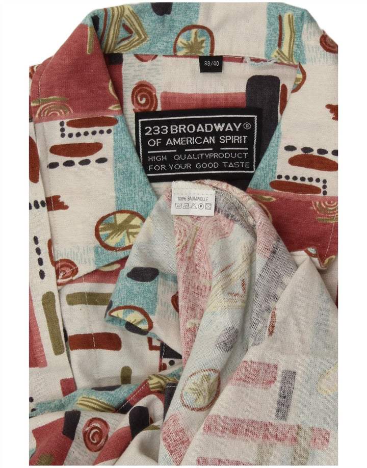 Camisa masculina de manga curta BROADWAY tamanho 39/40 médio multicolorido geométrico