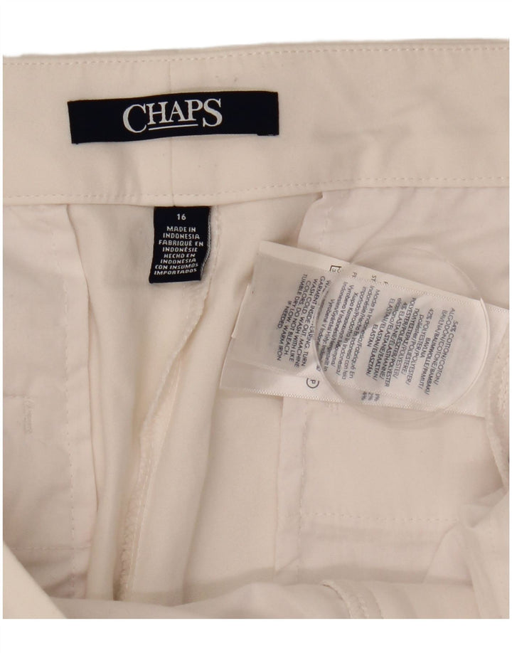 Shorts casual feminino Chaps UK 16 grande W36 algodão branco