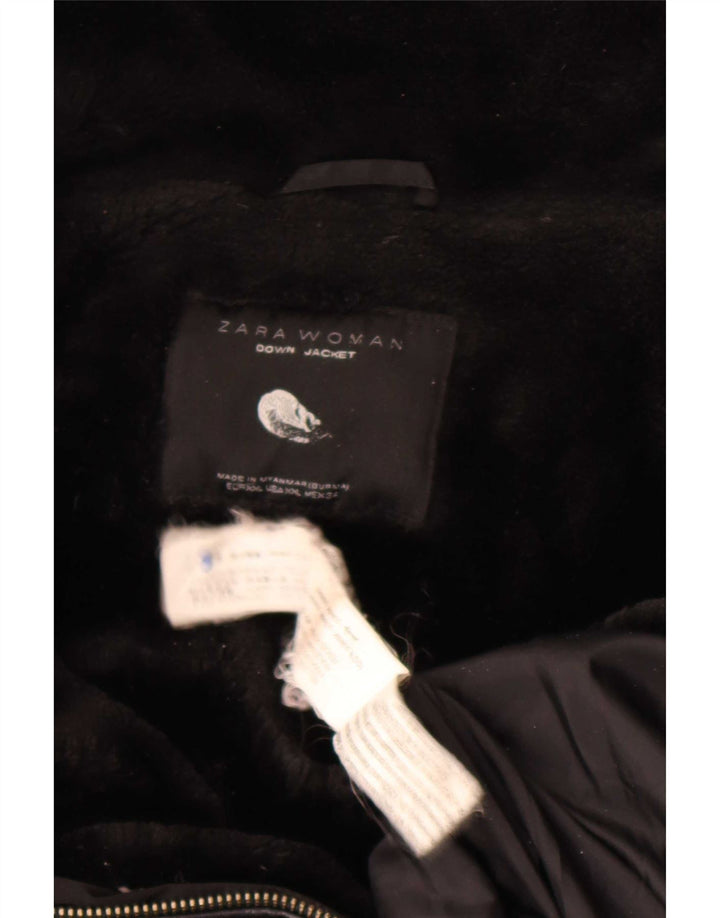 Jaqueta acolchoada feminina Zara UK 20 2XL poliéster preto