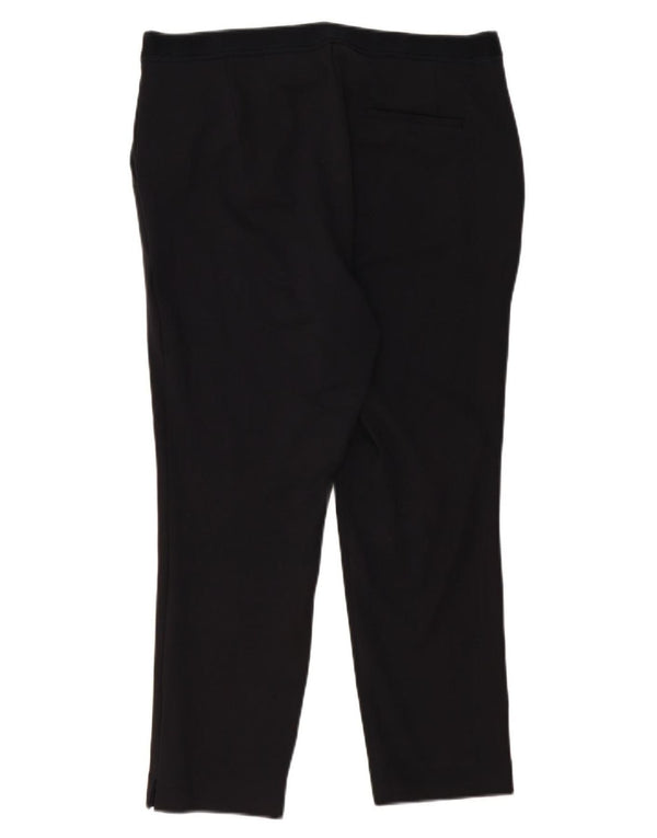 Calça feminina Marks & Spencer Slim Crop Suit Reino Unido 16 Grande W34 L25 Preta