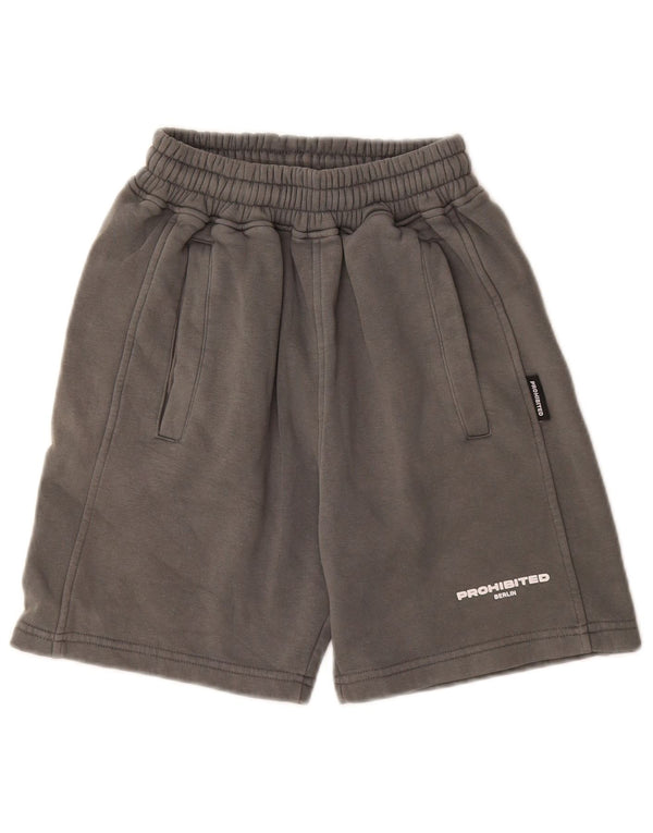 Shorts esportivos gráficos masculinos proibidos XS algodão cinza