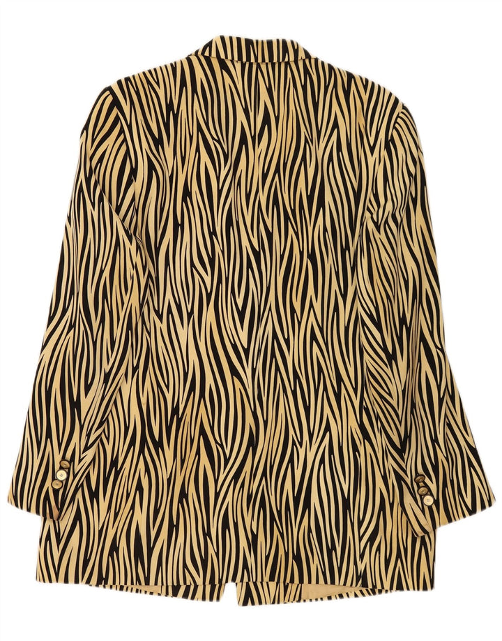 Jaqueta blazer feminina Basler com 1 botão UK 14 estampa animal amarelo médio