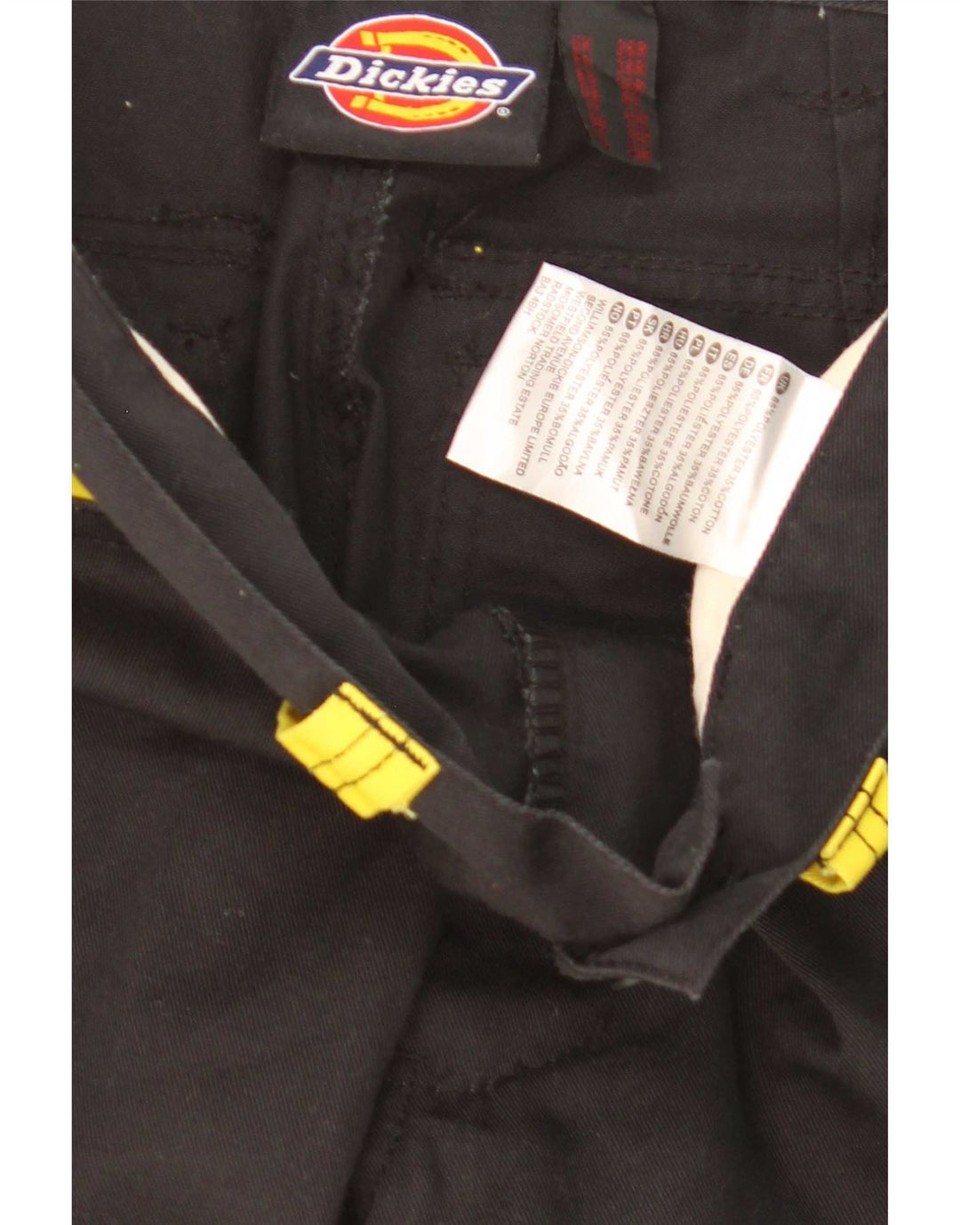 Calças cargo retas masculinas Dickies W26 L31 poliéster colorblock preto