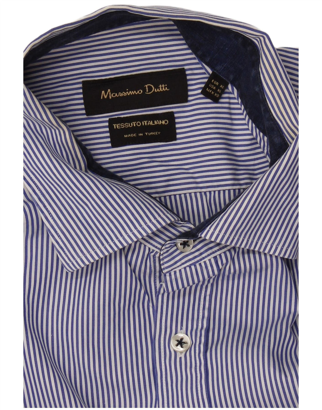 Camisa masculina MASSIMO DUTTI XL listrada azul