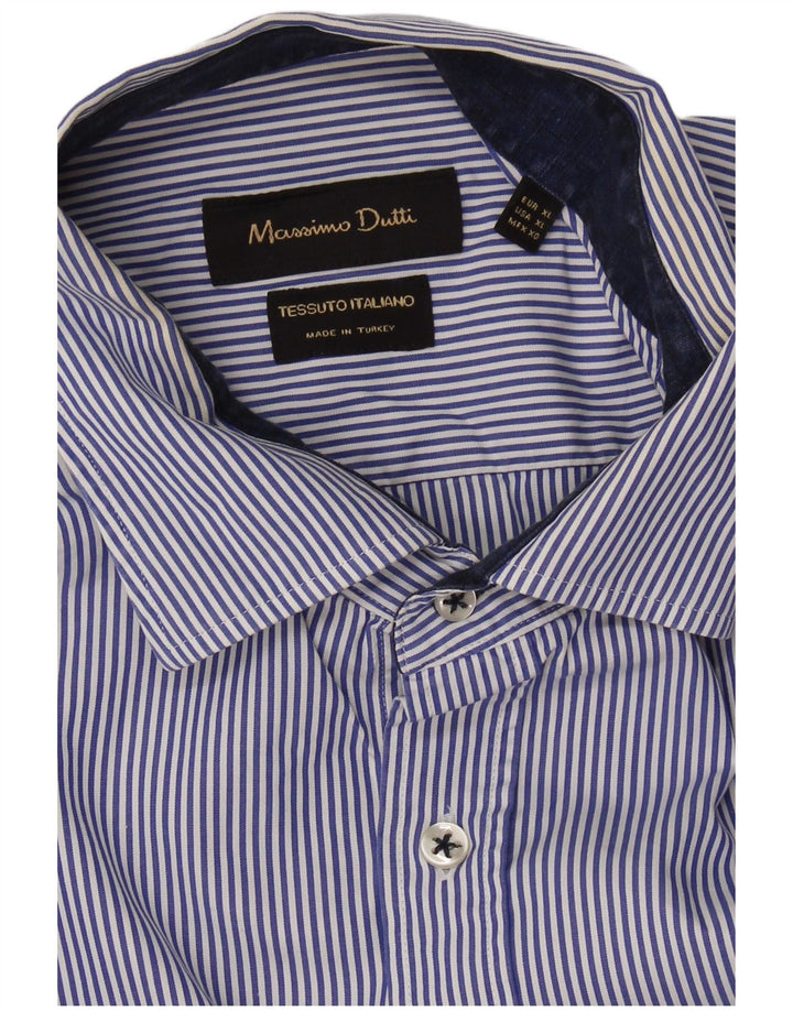 Camisa masculina MASSIMO DUTTI XL listrada azul