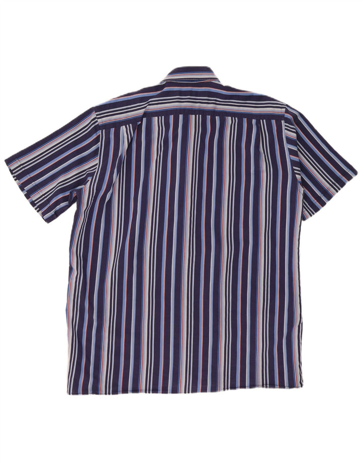 PIERRE CARDIN Camisa masculina de manga curta XL listrada azul marinho