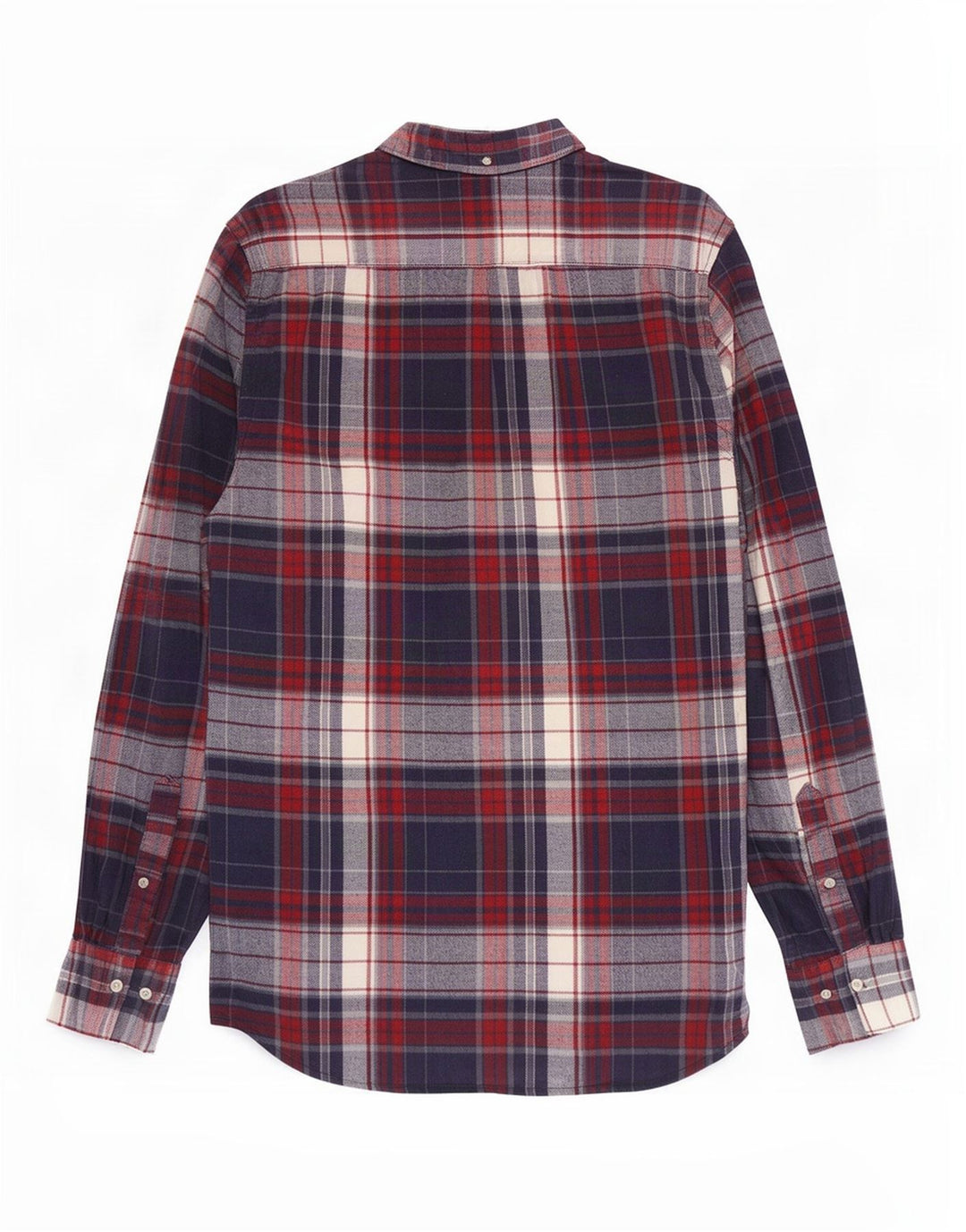 Camisa masculina de flanela French Connection de algodão xadrez azul marinho médio