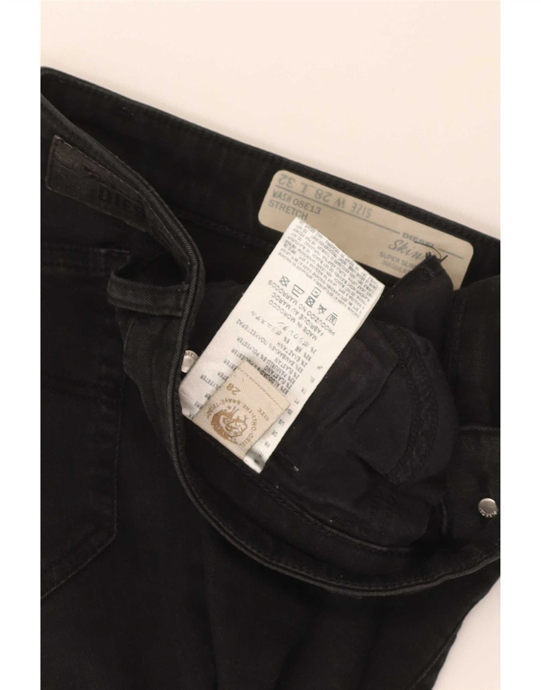 Shorts jeans skinzee feminino diesel W28 algodão preto médio