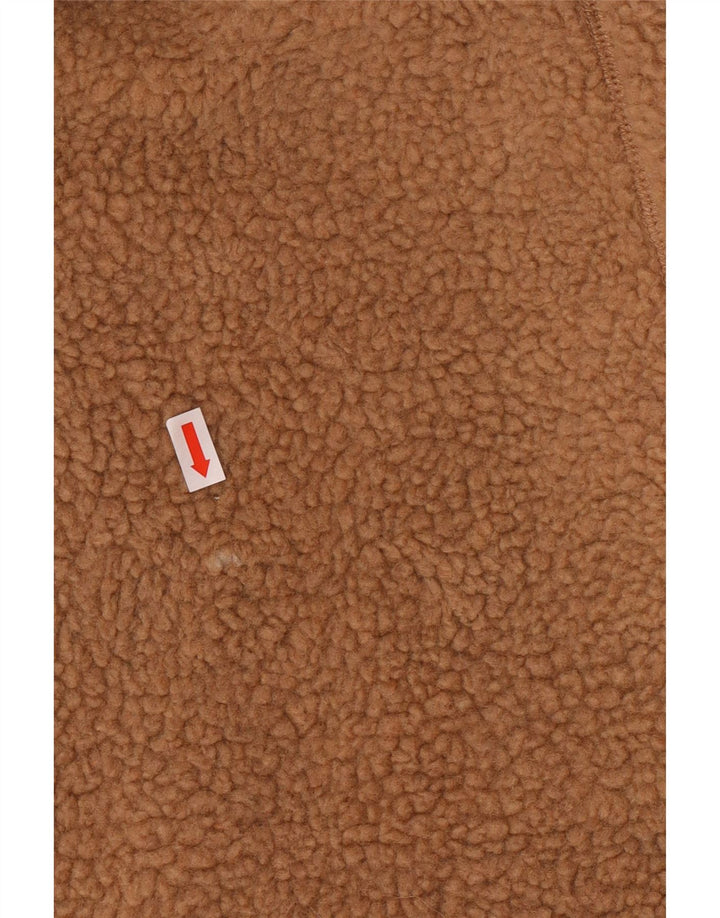 Gilet masculino vintage de lã reversível UK 38 poliéster bege médio