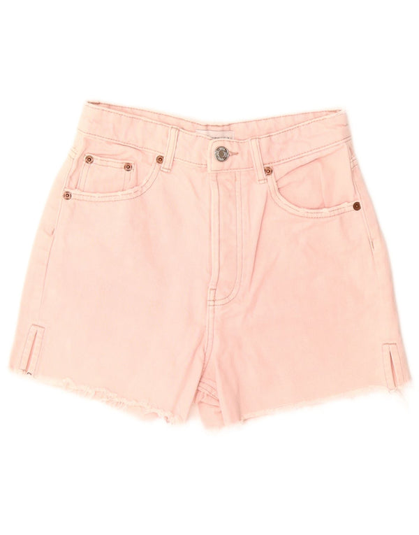 Shorts jeans feminino Zara EU 36 XS W26 algodão rosa