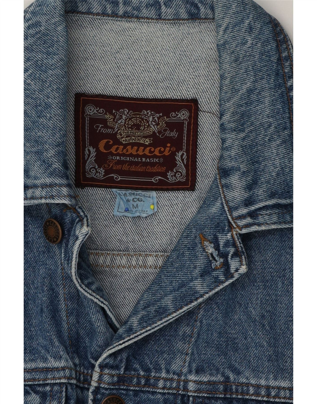 Jaqueta jeans masculina Casucci UK 38 algodão azul médio