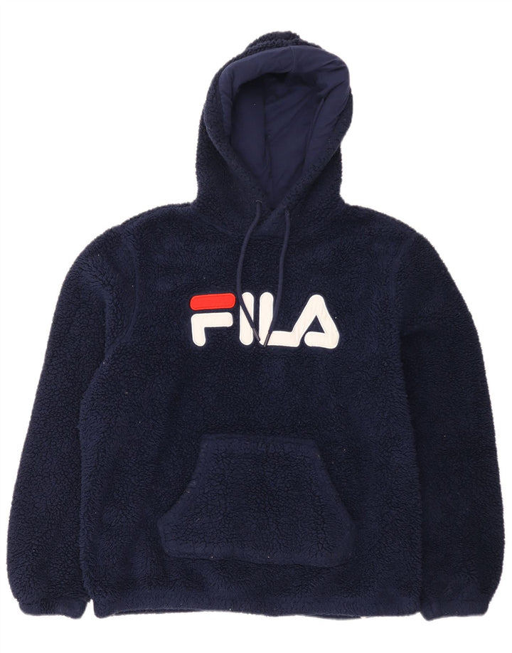 Suéter masculino Fila Graphic com capuz de lã XL azul marinho poliéster