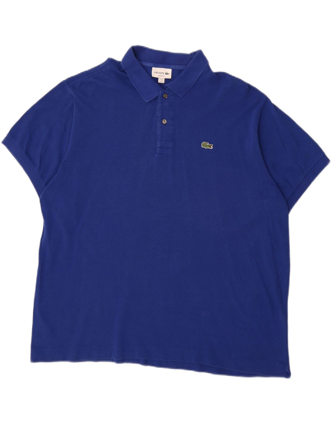 Camisa polo masculina LACOSTE Classic Fit tamanho 8 3XL algodão azul