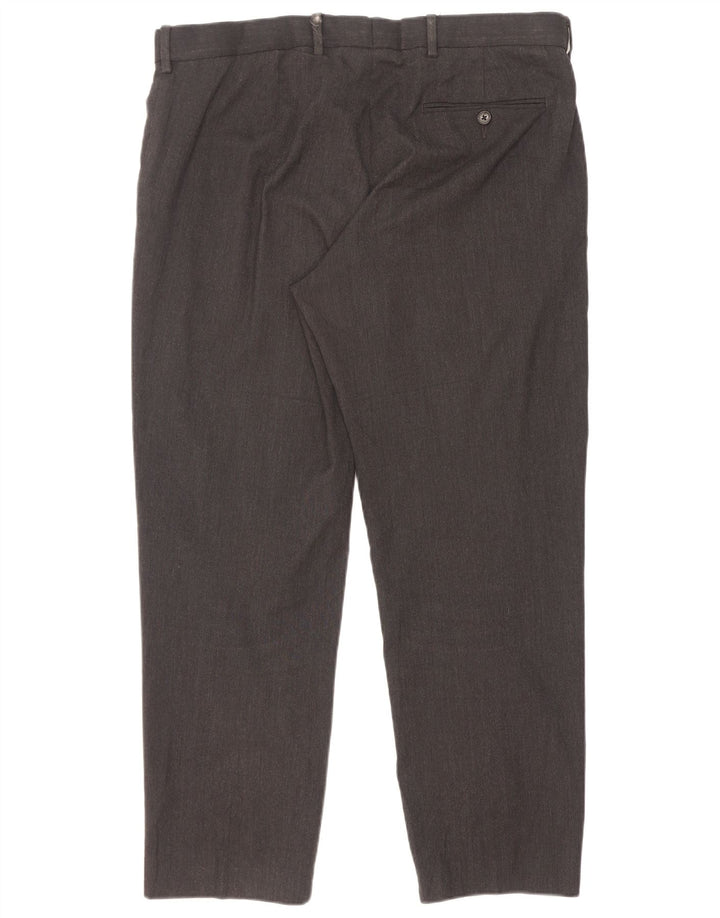 Calça chino reta masculina Marks & Spencer W36 L29 cinza manchada