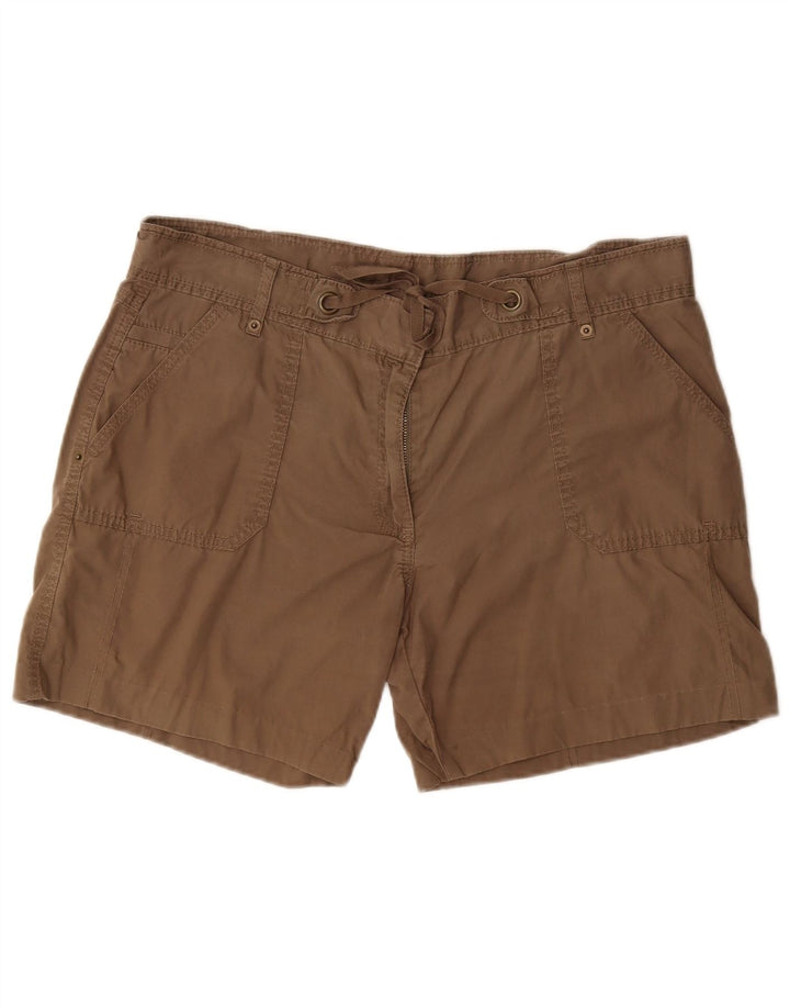 Shorts cargo feminino Marks & Spencer UK 16 grande W34 algodão cáqui