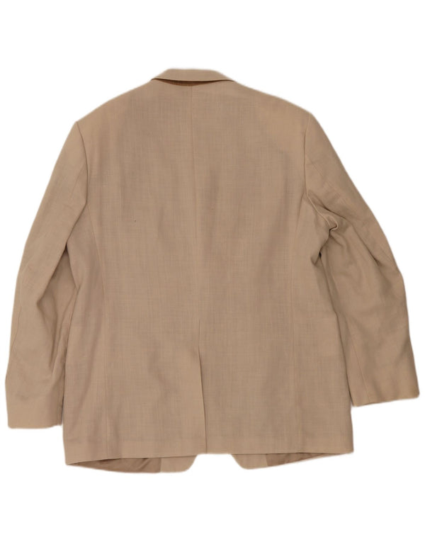Jaqueta blazer masculina de 2 botões Marks & Spencer Reino Unido 44 XL linho bege