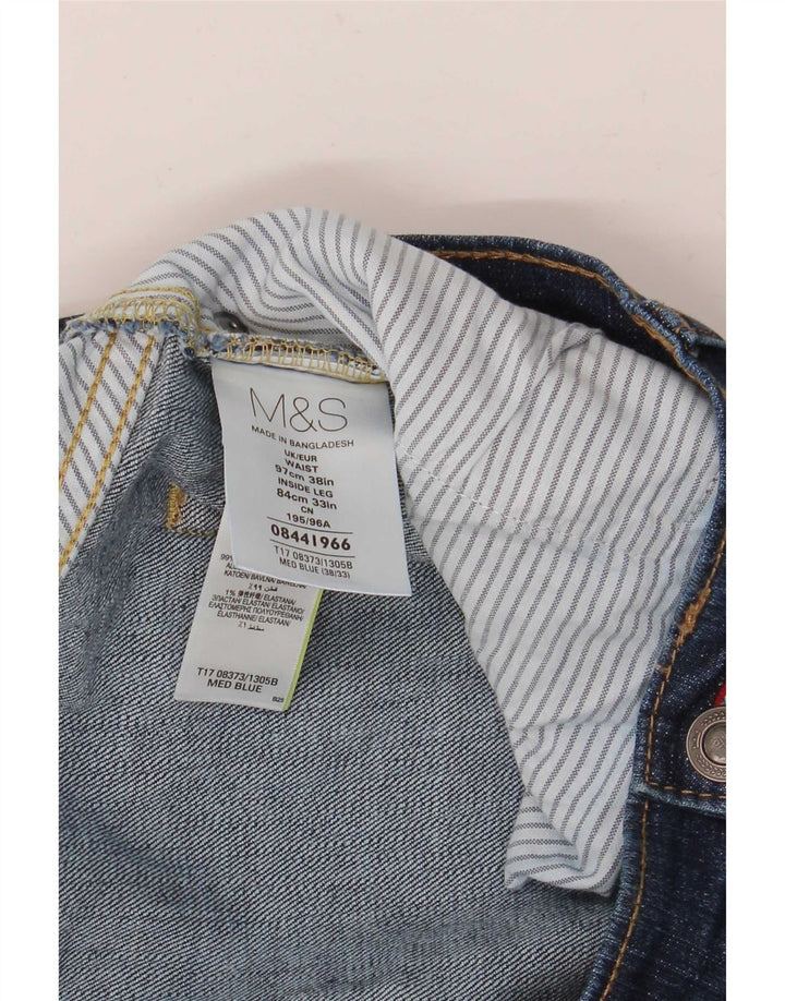 Jeans Marks & Spencer masculino regular fit reto W38 L33 algodão azul