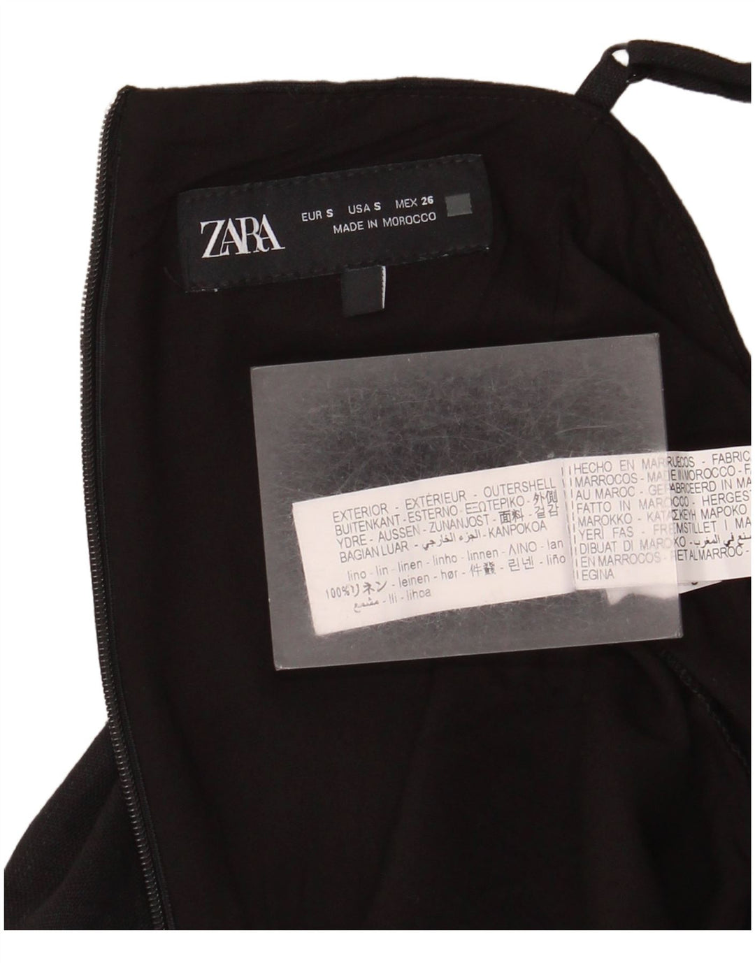 Macacão feminino Zara UK 10 pequeno linho preto