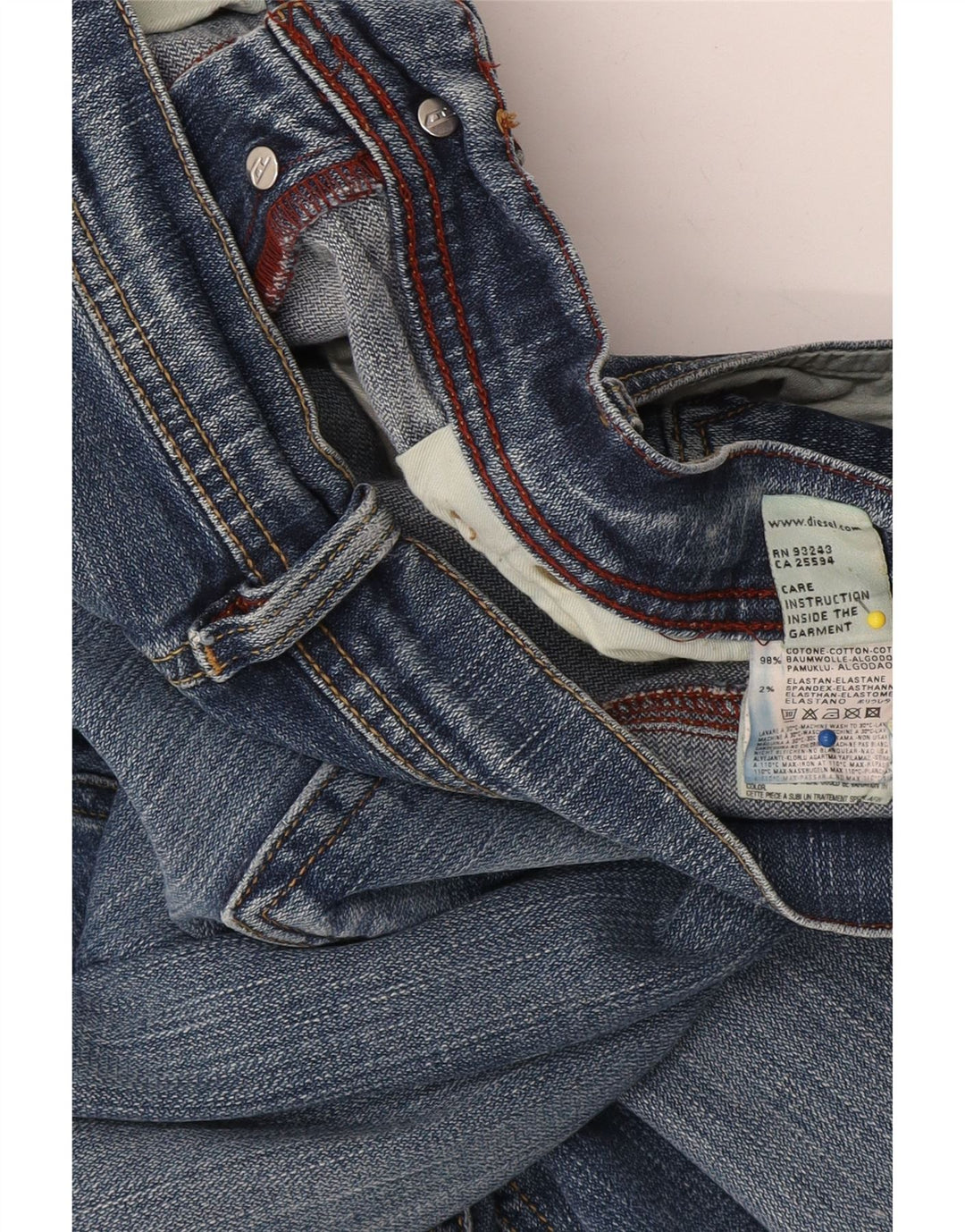 Jeans retos masculinos Diesel W36 L32 algodão azul