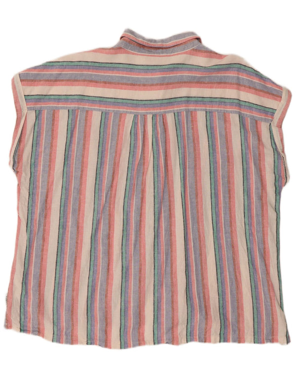 Blusa feminina sem mangas Orvis UK 18 XL listrada multicolorida
