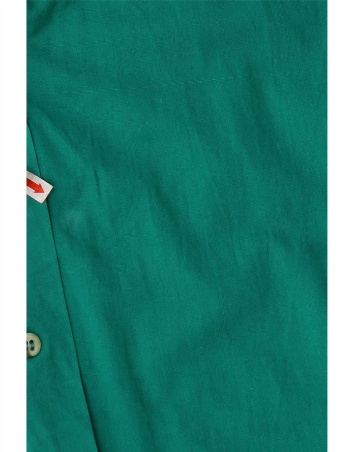 Blusa feminina VINTAGE sem mangas UK 12 turquesa média