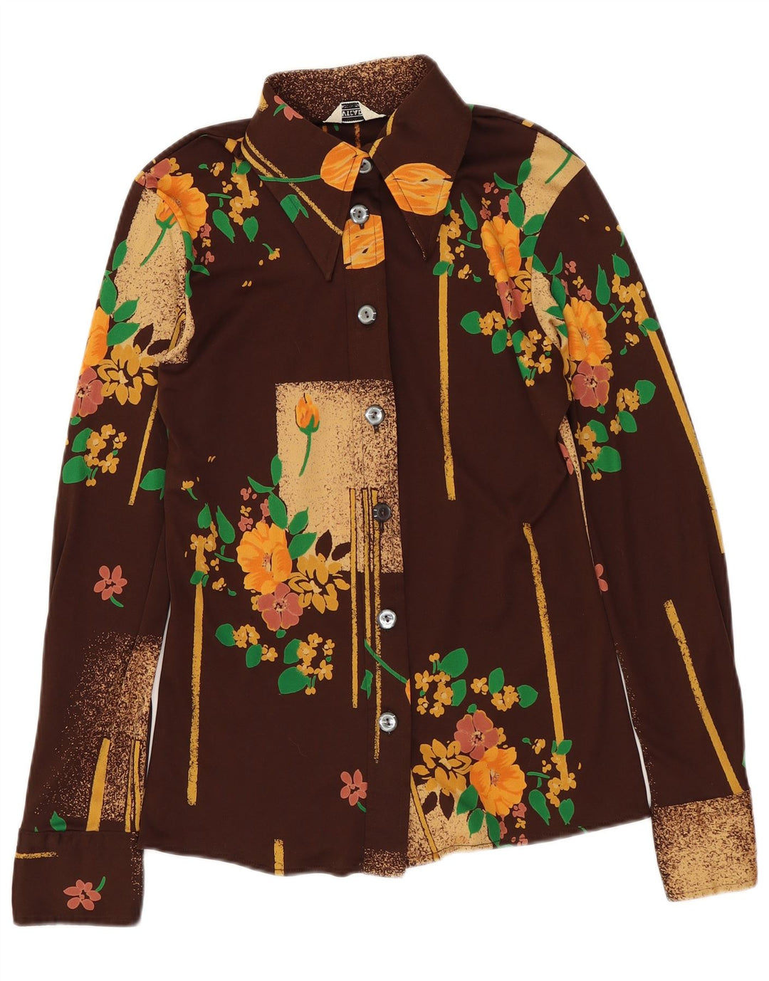 Blusa feminina vintage IT 46 grande marrom floral