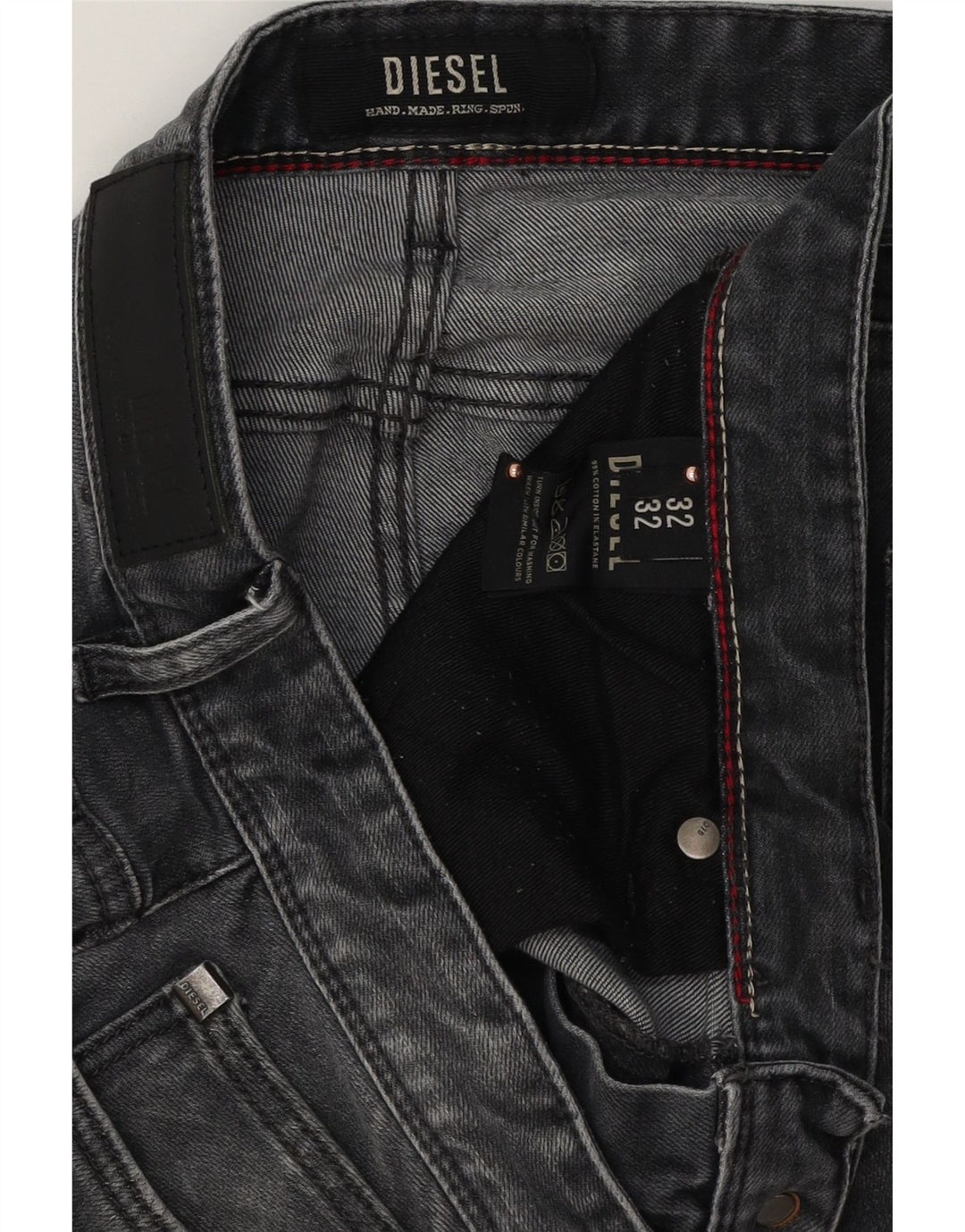Diesel Mens Sleenker Slim Jeans W32 L32 Cinza Algodão