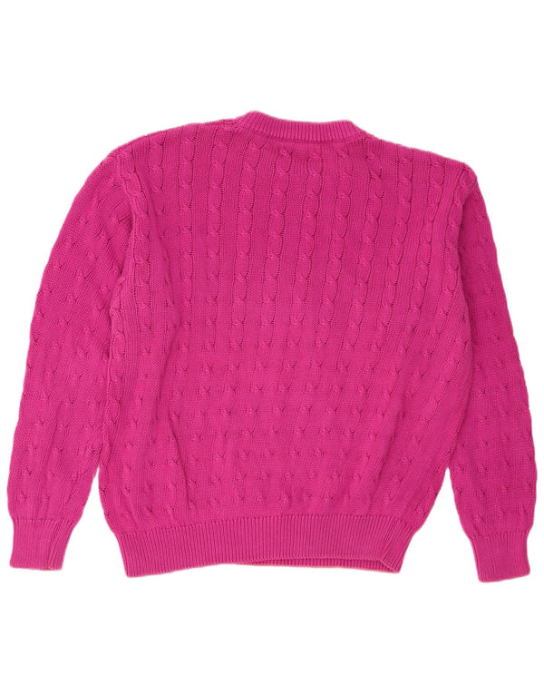 Suéter feminino Benetton com gola redonda e ajuste solto IT 48 XL algodão rosa