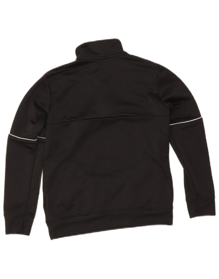 Suéter Adidas Boys Aeroready com zíper e gola 9-10 anos preto poliéster